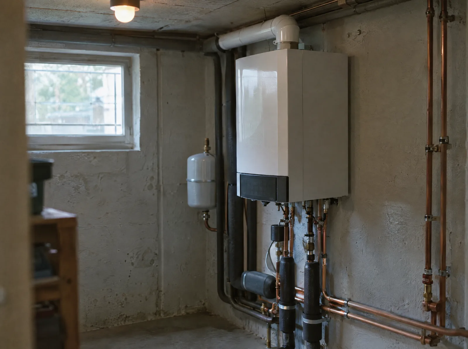 Devis climatisation en Suisse romande : Chaudière moderne dans une chaufferie